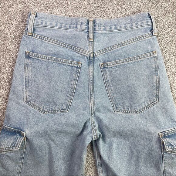 AGOLDE Minka Wide Leg Cargo Jeans Women’s 25 Blue High Rise Organic Cotton - Picture 5 of 15